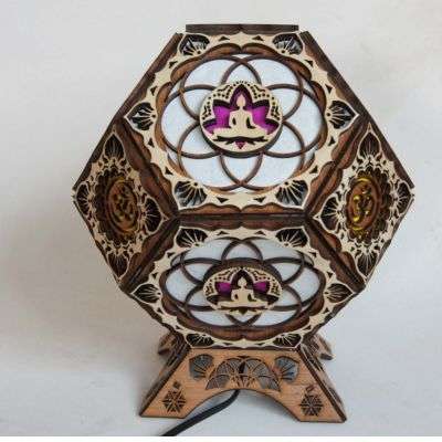 35 lampe artisanale bois zen